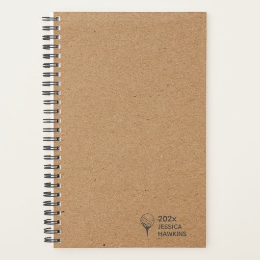 Kraft Brown Golf T-shirt Personal Weekly Planner (Voorkant)