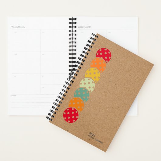 Kraft Brown Pickleball Personal Weekly Planner (Display)