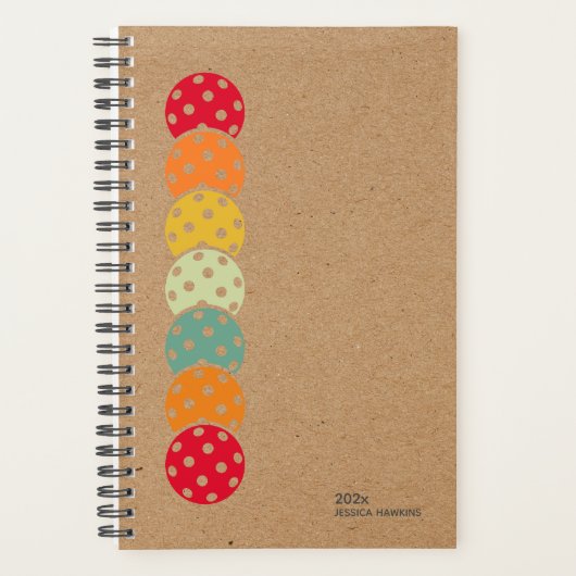 Kraft Brown Pickleball Personal Weekly Planner (Voorkant)