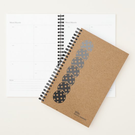 Kraft Brown Pickleball Personal Weekly Planner (Display)