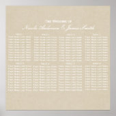 Kraft Brown Rustic Modern Wedding Seating Chart Poster (Voorkant)