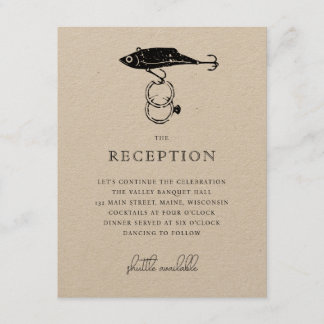 Kraft Brown Rustic Vissen Lure Rings Zwart Informatiekaartje