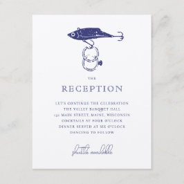 Kraft Brown Rustic Vist Lokkerringen Navy Blue Informatiekaartje