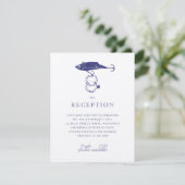 Kraft Brown Rustic Vist Lokkerringen Navy Blue Informatiekaartje (Staand voorkant)