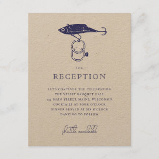 Kraft Brown Rustic Vist Lokkerringen Navy Blue Informatiekaartje