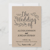 Kraft bruiloft uitnodiging (Voorkant)