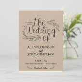 Kraft bruiloft uitnodiging (Staand voorkant)