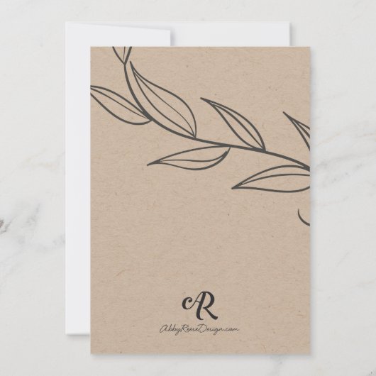 Kraft bruiloft uitnodiging (Achterkant)