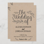 Kraft bruiloft uitnodiging (Voorkant / Achterkant)