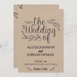 Kraft bruiloft uitnodiging