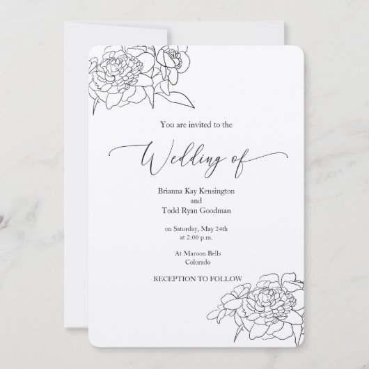 Kraft bruiloft uitnodiging - Rustiek Chic (Voorkant)