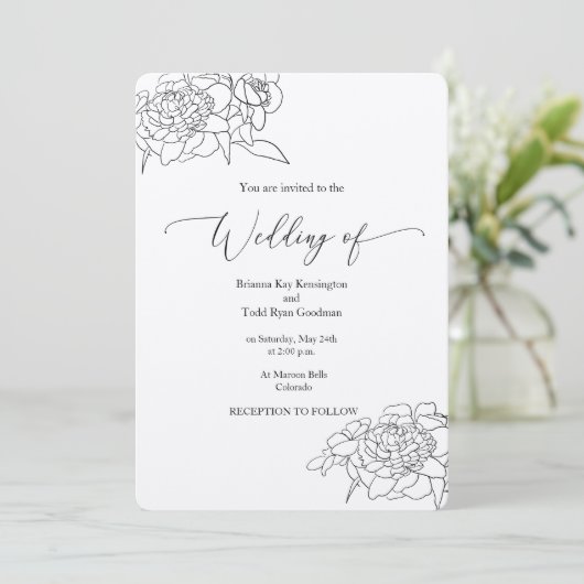 Kraft bruiloft uitnodiging - Rustiek Chic (Staand voorkant)