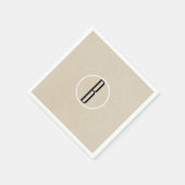 Kraft Bruin Chic Monogram Letter Initiaal Rustiek Servetten (Hoek)