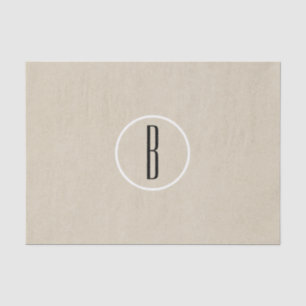 Kraft Bruin Chic Monogram Letter Initiaal Rustiek Tissuepapier