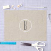 Kraft Bruin Chic Monogram Letter Initiaal Rustiek Tissuepapier (Craft)