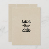 Kraft Bruin Chique Rustieke Bruiloft Save the Date Aankondigingskaart (Voorkant / Achterkant)