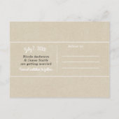 Kraft Bruin Chique Rustieke Bruiloft Save the Date Aankondigingskaart (Achterkant)