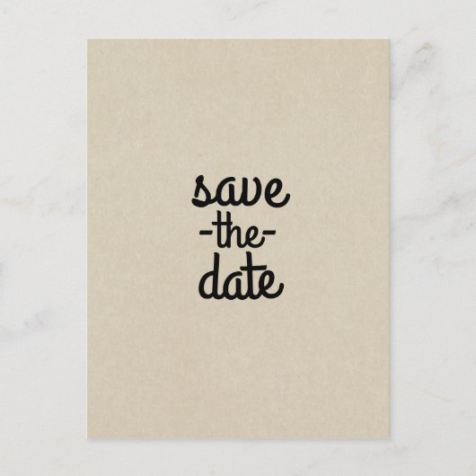 Kraft Bruin Chique Rustieke Bruiloft Save the Date Aankondigingskaart (Voorkant)