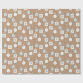 KRAFT BRUIN en BLAUWE KERSTVERSIERINGEN Cadeaupapier (Vlak)