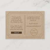 Kraft  bruin logo upcycled bedankje visitekaartje (Achterkant)