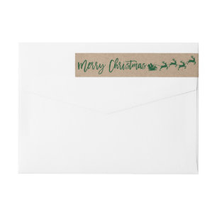Kraft Brush Script Christmas Green Retouradres