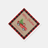 Kraft Brush Script Pset Kerstmis  Truck Servet (Hoek)