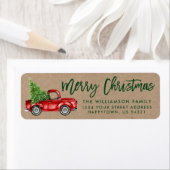 Kraft Brush Script  Truck Christmas Green Etiket (Insitu)