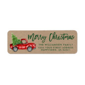 Kraft Brush Script  Truck Christmas Green Etiket (Voorkant)