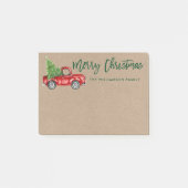 Kraft Brush Script Truck Christmas Tree Post-it® Notes (Voorkant)