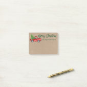 Kraft Brush Script Truck Christmas Tree Post-it® Notes (Op bureau)