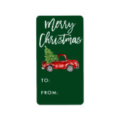 Kraft Brush Script  Truck Kerstcadeau Etiket (Voorkant)