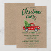 Kraft Brush Script  Truck Kerstparty G Kaart (Voorkant / Achterkant)