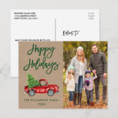 Kraft Brush Script  Truck Photo Feestdagen Briefkaart (Voorkant / Achterkant)