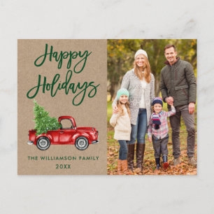 Kraft Brush Script  Truck Photo Feestdagen Briefkaart