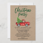 Kraft Brush Script Truck Pset Kerstparty G Kaart (Voorkant)