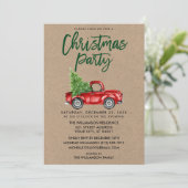 Kraft Brush Script Truck Pset Kerstparty G Kaart (Staand voorkant)
