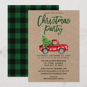 Kraft Brush Script Truck Pset Kerstparty G Kaart