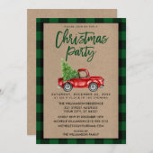 Kraft Brush Script Truck Pset Kerstparty G Kaart (Voorkant / Achterkant)