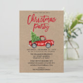 Kraft Brush Script Truck Pset Kerstparty R Kaart (Staand voorkant)