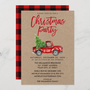 Kraft Brush Script Truck Pset Kerstparty R Kaart