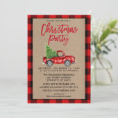 Kraft Brush Script Truck Pset Kerstparty R Kaart (Staand voorkant)