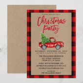 Kraft Brush Script Truck Pset Kerstparty R Kaart (Voorkant / Achterkant)