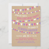 Kraft Bunting Uitnodiging voor de verjaardag van m (Voorkant)