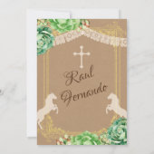 Kraft Cactus Fiesta Baptism and First Birthday Boy Kaart (Achterkant)