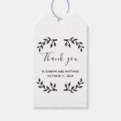 Kraft cadeau label. Rustieke tak bruiloft dank u Cadeaulabel (Voorkant)