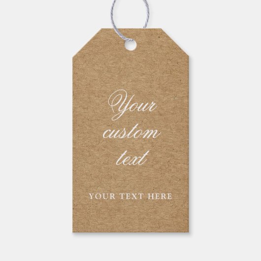 Kraft Cadeaubijslage - Aangepaste tekst Cadeaulabel (Voorkant)