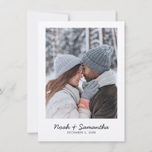 Kraft Calendar Modern Minimal Photo Save The Date (Achterkant)