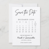 Kraft Calendar Modern Minimal Photo Save The Date (Voorkant)