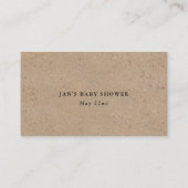 Kraft Calligraphy Diaper Raffle Enclosure Card Visitekaartje (Achterkant)