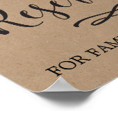 Kraft Calligraphy Reserved Seating Wedding Sign Poster (Hoek)